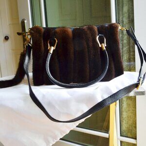 Overland Hayden Mink Fur Leather Handbag